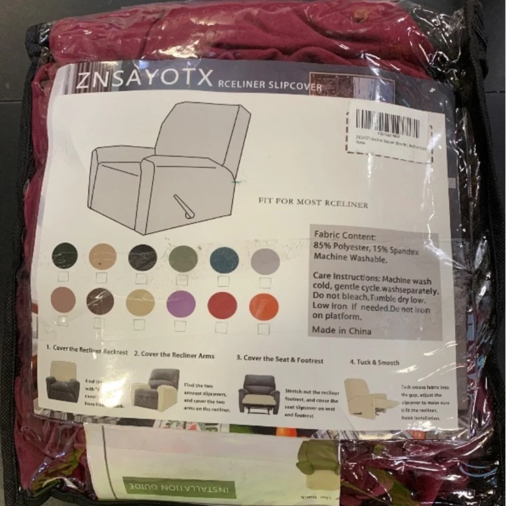 Burgundy Velvet Recliner Furniture Cover